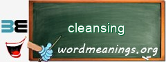 WordMeaning blackboard for cleansing